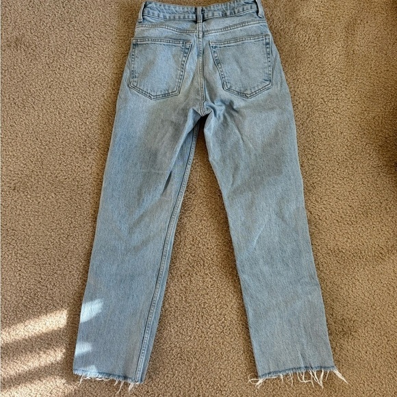 Topshop High Rise Straight Leg Jeans – Size 25, NWOT, Frayed Hem - Picture 2 of 6